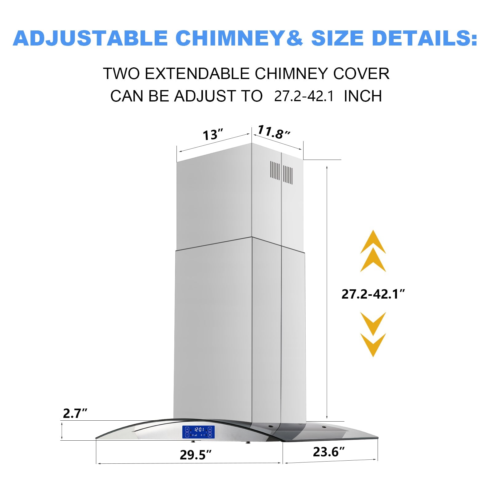 30-Inch Island Range Hood detail