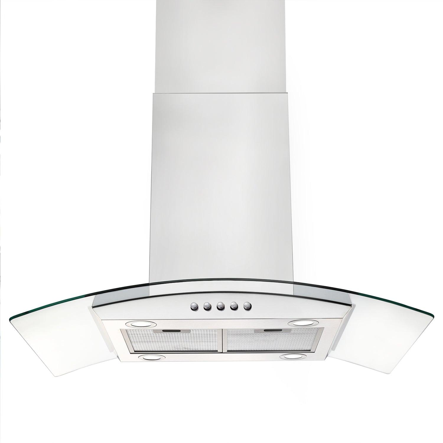 36-Inch Island Range Hood installed