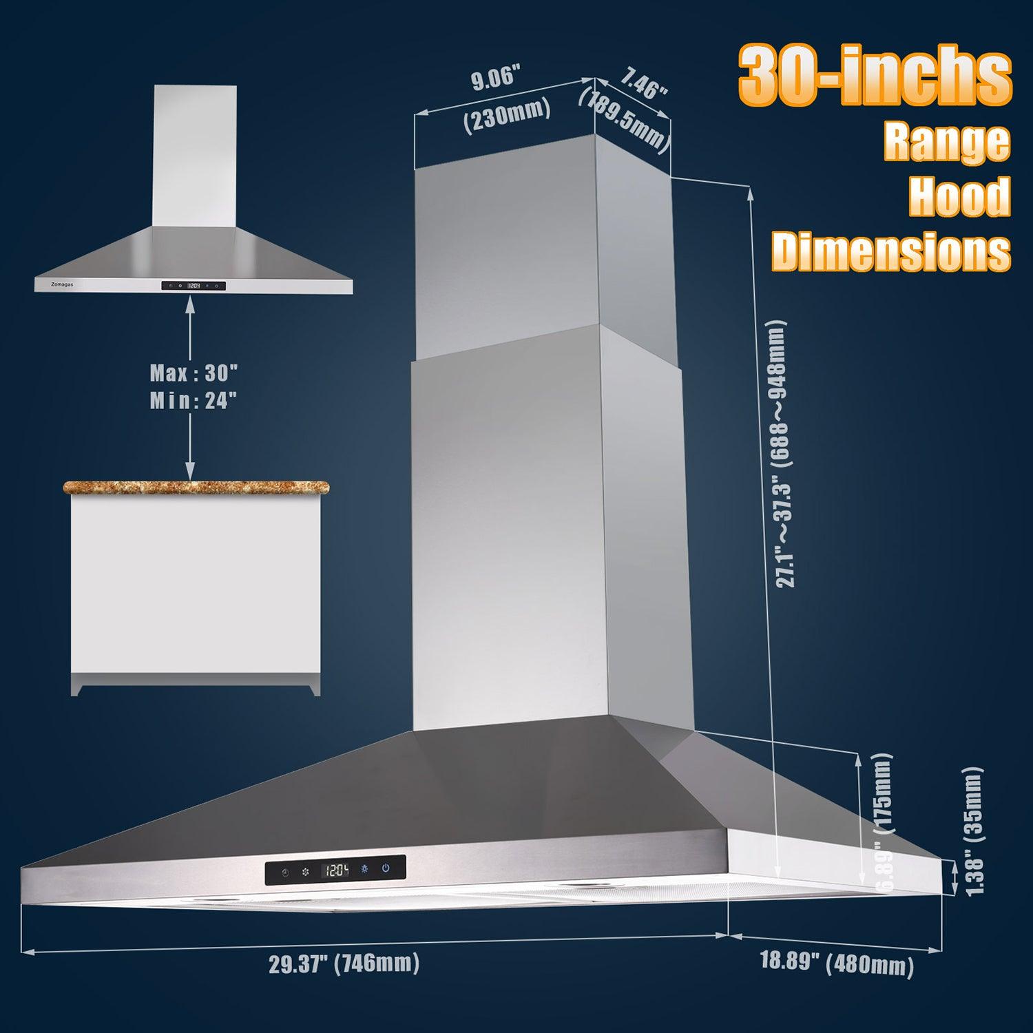 30-Inch Wall-Mount Range Hood detail