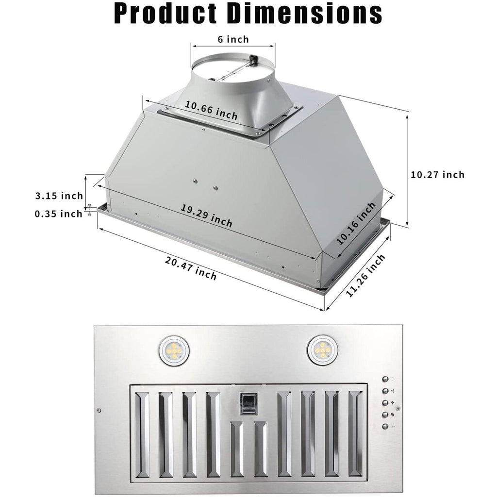 20-Inch Built-In Range Hood installed